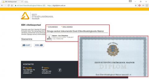 Mainori digitaalsed diplomid.