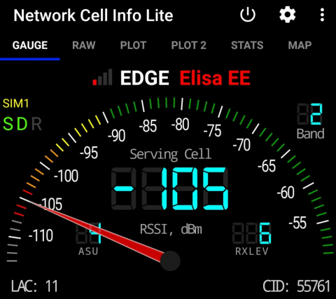 Elisa EDGE Lahemaal turistidele käidavas kohas. 4G puudub.