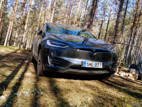 Tesla Model X metsas