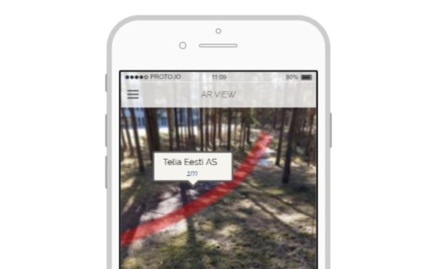 Maa-ameti andmetel põhinev liitreaalsuse äpp Locavision. Pilt Locavisioni kodulehelt