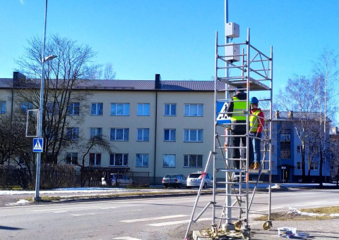 Ülekäiguraja paigaldamine Haapsalus. 